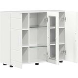 vidaXL Strani šal s polico Bela z visokim sijajem 55.5 x 29 x 100 cm | Shoptok.si