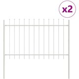  Vrtna ograja z vrhom kopja Bela 3,4x0,8 m Jeklo | Shoptok.si