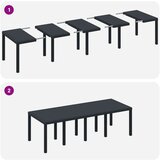  Vrtna miza Antracit 250x100x73 cm Poli Ratan, (22008370) | Shoptok.si