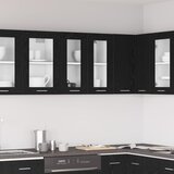 vidaXL Kuhinjska omara Črni hrast Inženirski les 60 x 31 x 60 cm Vrata | Shoptok.si