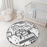 Mila Home Crno-bijeli periv dječji tepih za igru ø150 cm In My Town – | shoptok.hr