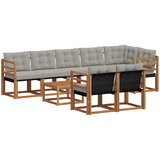  Set vanjskih sofa 9 kom. Prirodna i svijetlo siva | shoptok.hr