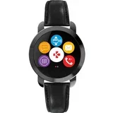 fitnes sat ZECIRCLE2-PREMIUM FLAT BLACK / BLACK LEATHER BAND