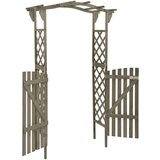  Pergola s vratima 116 x 40 x 204 cm siva od masivne jelovine | shoptok.hr