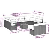  13-dijelni set vrtnih sofa od poliratana s jastucima sivi | shoptok.hr