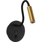  Brilagi -LED Fleksibilna zidna lampa sa USB portom MAYA LED/3W/230V crna/zlatna | Eponuda.com