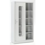 mauser omara z drsnimi vrati in kontrolnimi okenci, 4 police vxš 1950 x 1000 mm, globina 500 mm, vrata svetlo siva | Shoptok.si