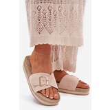 Boto Women's Platform Sandals With Golden Buckle Beige Selira | ePonuda.com