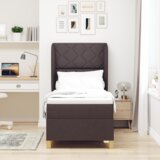Box Spring Krevet s Madracem Tamnosmeđi 80x200 cm Tkanina | shoptok.hr