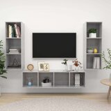 TV 3-dijelni set ormarića siva boja betona od iverice | shoptok.hr