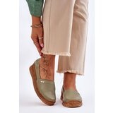 Kesi Women's leather espadrilles on wedge Green Hadlee | shoptok.hr