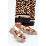 Boto Women's Sandals On Platform And Wedge Eco Leather Gold Tenzorus | shoptok.hr