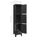 vidaXL Ormarić s ključem crni 38 x 45 x 180 cm čelični | shoptok.hr