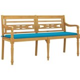  Klupa Batavia s plavim jastukom 150 cm od masivne tikovine | shoptok.hr