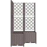 vidaXL Vrtna sadilica s rešetkom smeđa 80 x 80 x 136 cm PP | shoptok.hr