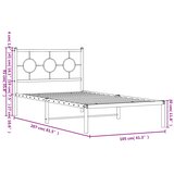  Metalni okvir za krevet s uzglavljem crni 100x200 cm | shoptok.hr