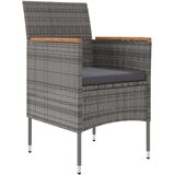  3-dijelni vrtni blagovaonski set s jastucima sivo-crni | shoptok.hr