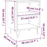  Noćni ormarići 2 kom boja betona 40x30x50 cm konstruirano drvo | shoptok.hr