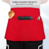 INF Brezrokavni Polovični Predpasnik - Poliestrski Pasni Predpasnik za Restavracije Red, (5000078382) | Shoptok.si