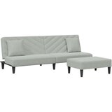Maison Chic Sedežna garnitura - kavč 2-delna z vzglavniki svetlo siv žamet, (21729363) | Shoptok.si