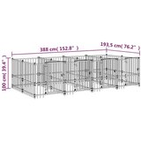 Zunanji pasji boks jeklo 7,51 m² - - črna - 85 - 388 x 193.5 x 100 cm - | Shoptok.si