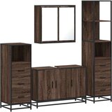 vidaXL 4-dijelni set kupaonskog namještaja boja smeđeg hrasta drveni | shoptok.hr