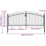  Vrata za ogradu Woerden dvostruka vrata s vrhom od šiljaka 299,5 x 174,5 cm | shoptok.hr