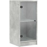 vidaXL Stranska omarica s steklenimi vrati betonsko siva 35x37x75,5 cm | Shoptok.si