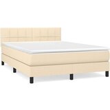 Box spring postelja z vzmetnico krem 140x200 cm blago, (20895169) | Shoptok.si