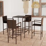 The Living Store Vrtna barska garnitura 5-delna poli ratan rjava - Vrtna Barska Garnitura, (21471770) | Shoptok.si