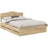  Krevetna konstrukcija s ladicama Sonoma hrast 150 x 200 cm Smeđa 206 x 153 x 90 cm | Shoptok.si