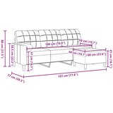  Trosjed s tabureom krem 180 cm baršunasti | Eponuda.com