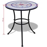 vidaXL bistro stolić plavo-bijeli 60 cm s mozaikom | shoptok.hr