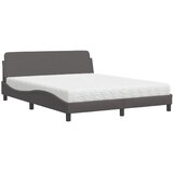 vidaXL Krevet s madracem sivi 160 x 200 cm od umjetne kože | shoptok.hr