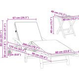 vidaXL sončna ležalna postelja s blazino in mizico Bež trd akacijev les | Shoptok.si