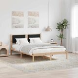  Konstrukcija postelje Črna 150 x 200 cm Masivno borovo les, (5000101500) | Shoptok.si
