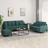  3-dijelni set sofa s jastucima tamnozeleni baršunasti Cijene