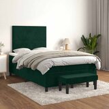 Box spring krevet s madracem tamnozeleni 120x200 cm baršunasti | shoptok.hr