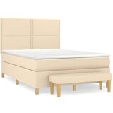 vidaXL Krevet s oprugama i madracem krem 140 x 190 cm od tkanine | shoptok.hr