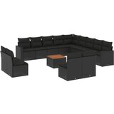  The Living Store Vrtna sedežna garnitura 14-delna z blazinami črn poli ratan - Vrtna Sedežna Garniture, (21462024) | Shoptok.si