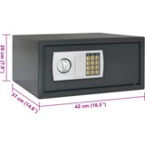 vidaXL elektronički Digitalni Sef Tamno Sivi 42x37x20 cm Čelik | shoptok.hr