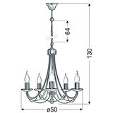  Luster na lancu MUZA 5xE14/40W/230V | Eponuda.com