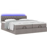 vidaXL otomanski okvir kreveta s madracima smeđesivi 200x200cm tkanine | shoptok.hr