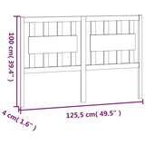  Uzglavlje za krevet sivo 125,5 x 4 x 100 cm od masivne borovine | shoptok.hr