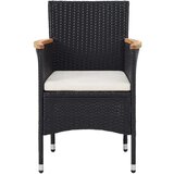  5-dijelni vrtni bistro set od poliratana i kaljenog stakla crni | shoptok.hr