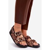 Boto Brown Women Sandals With Buckles In Leopard Print Seladith | shoptok.hr