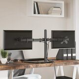  Dvostruki nosač za monitor crni čelični VESA 75/100 mm Slike