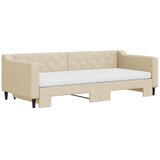  Dnevni krevet na razvlačenje s madracima krem 90x200 cm tkanina | shoptok.hr