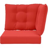  Jastuk za vanjsku sofU 3 pcs Crvena Poliester - Crvena 60 x 60 cm 1x sjedalo +1x naslon +1x bočna strana (2D s bartagom) | shoptok.hr