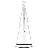 vidaXL Osvetljena novoletna jelka stožec 200 LED barvita 182 cm | Shoptok.si